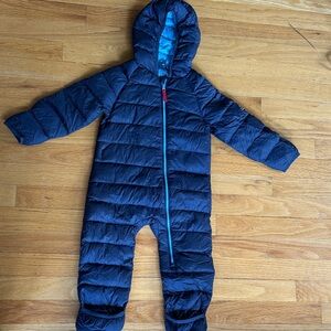 Navy Blue Hooded Baby Snowsuit